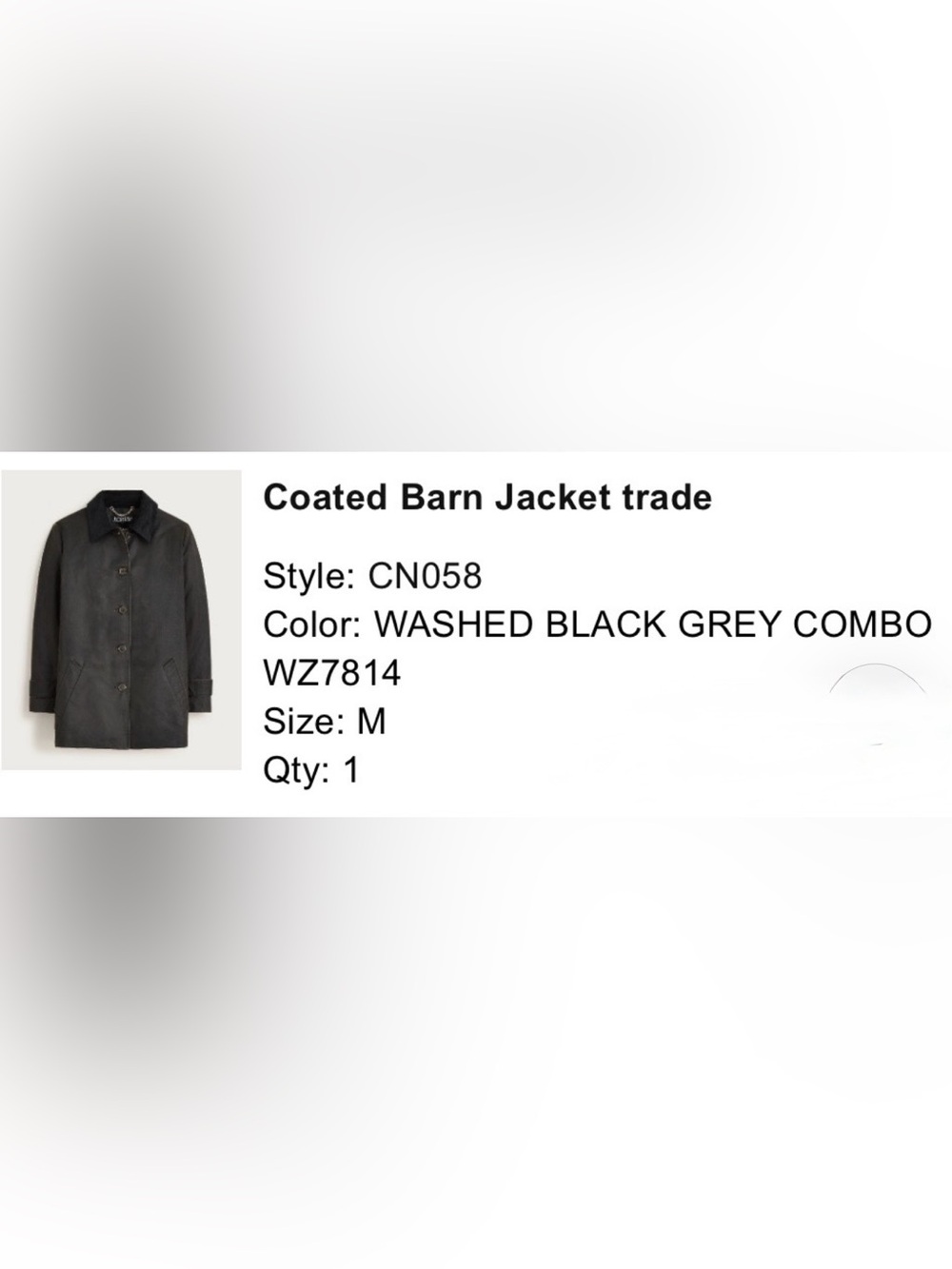 J. Crew Black Grey Coated Barn Jacket Button Front - Picture 6 of 12